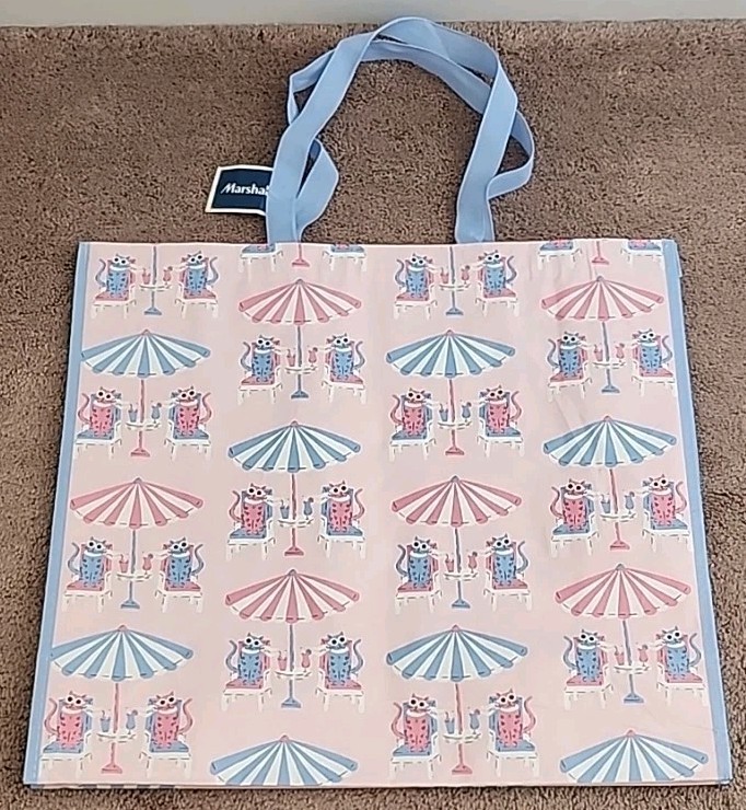 Marshalls Fancy Summer Cats With Drinks – Large Reusable Shopping Tote Eco Bag