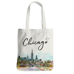Chicago Souvenirs Tote Bag Travel Gifts Reusable Grocery Weekender Beach