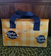 HAWAII FOODLAND YELLOW PALAKA REUSABLE INSULATED SCHOOL LUNCH BAG BEACH TOTE NEW