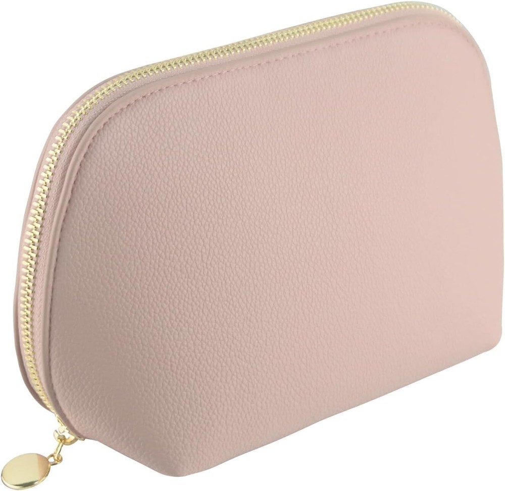 Small Travel Cosmetic Bag Portable Makeup PU Leather Pouch Pink