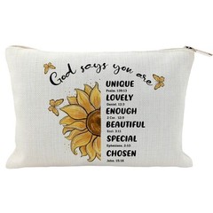COMODBAG Bible Verse Cosmetic Bag， Christian Gifts One Size, god says you are
