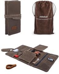 Jokebair Large Tobacco Pipe Pouch 1.5 times the size of a cell phone, Brown