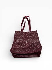 LULULEMON Reusable Shopping Burgundy Holiday Large White Logo Small