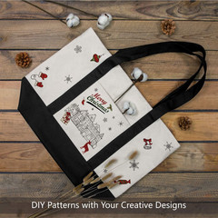 Topdesign 1 | 3 | 6 | 30 Pack Canvas Tote Bag with an External Pocket, Reusable