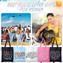 12 Pcs Music Gifts Tote Bag for Women Musical Theater Gifts Reusable Grocery …