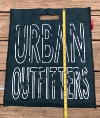 URBAN OUTFITTERS REUSABLE SHOPPING BAG TOTE GREEN WHITE HANDLE 15.5×18” FLAT