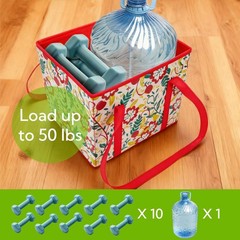 4 PCS 50 Lbs Heavy Duty Foldable Reusable Grocery Shopping Tote Bags Box