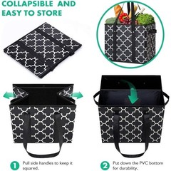 Multi-Use Collapsible Rigid Tote Bag Easy To Clean Reusable Grocery Storage Bin