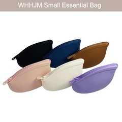 WHHJM Small Makeup Bag Premium Silicone Purse Multifunctional Pink