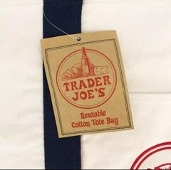 2 Trader Joe’s Bag Canvas Reusable Heavy Cotton Basic Style Shopping Navy Large