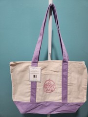 TRADER JOE’S LARGE CANVAS PURPLE NWT TOTE LAVENDER 2026 VIRAL SHOPPING BAG NEW