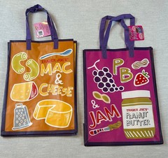 NWT Trader Joe’s REUSABLE GROCERY MAC & CHEESE PB&J Shopping Tote/Gift Bag