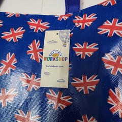 Build A Bear London Union Jack Tote Bag Blue Teddy Heart Paw Flag New