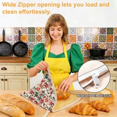 Finphoon 2-Pack Beeswax Lining Bread Bags for 17×13 Inch, Floral A
