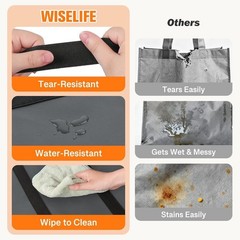 WISELIFE Reusable Grocery Bags with Handles – 3 Pack, 35L Large Shopping Bags fo