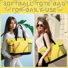 Patelai 4 Pcs Softball Gifts Set 17.72″ x 13.39″ x 5.91″, Yellow