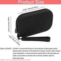 JOVAKIT Small Portable Silicone Makeup Bag for Women, Travel 01 Black