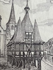 Michelstadt im Odenwald Cotton Shopping Bag Tote 15″ x 14-1/2″ Double Handles