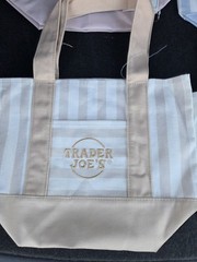Trader Joe’s Mini Canvas Tote Bags Set of 4 Pastel Striped Colors New With Tags