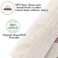 2 Pack Reusable Linen Bread Storage Bags with 15×12 inches, 2 patterns