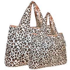 Wrapables Large & Small Foldable Tote Nylon Reusable Grocery Bags, Set of 2