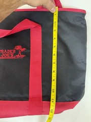 Trader Joe’s Cooler Tote Bag Insulated Shopper Black Red Reusable