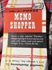 Vintage Memo Shopper Cloth Shopping Bag List Tablet Case Plaid Convenient Nylon