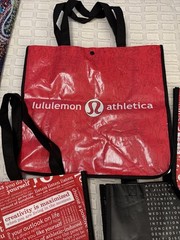 Lululemon Shopping Bags Lot of 4 Red White Black EUC