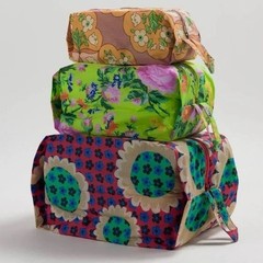 BAGGU 3D Zip Pouch in RARE consignment floral prints – Complete Set