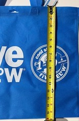 10 Reusable SHOPPING Tote Bags BLUE Handles “LET GO AND HAVE FUN” 18×16” 5below