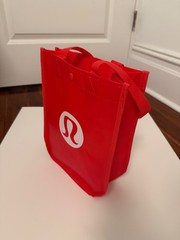 Lululemon Red and White ‘Made To Feel’ Reusable Tote Bag Excellent Condition