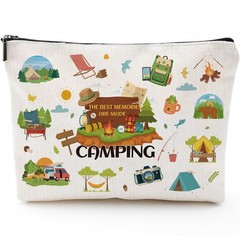 Sitsink Wildlife Lover Gifts – Best Memories Are Made Camping Cosmetic white