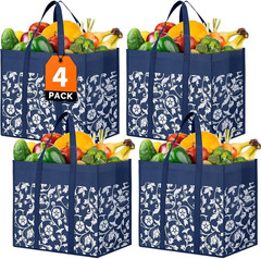 WOWBOX Reusable Grocery Bags Foldable Tote Bags Bulk with Reinforced Handles Sho