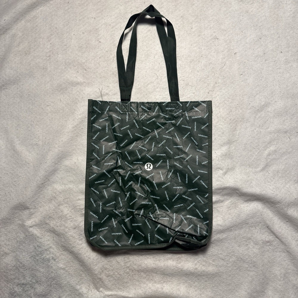 Lululemon Holiday Edition Reusable Shopping Tote Bag Large Forest Green Logo