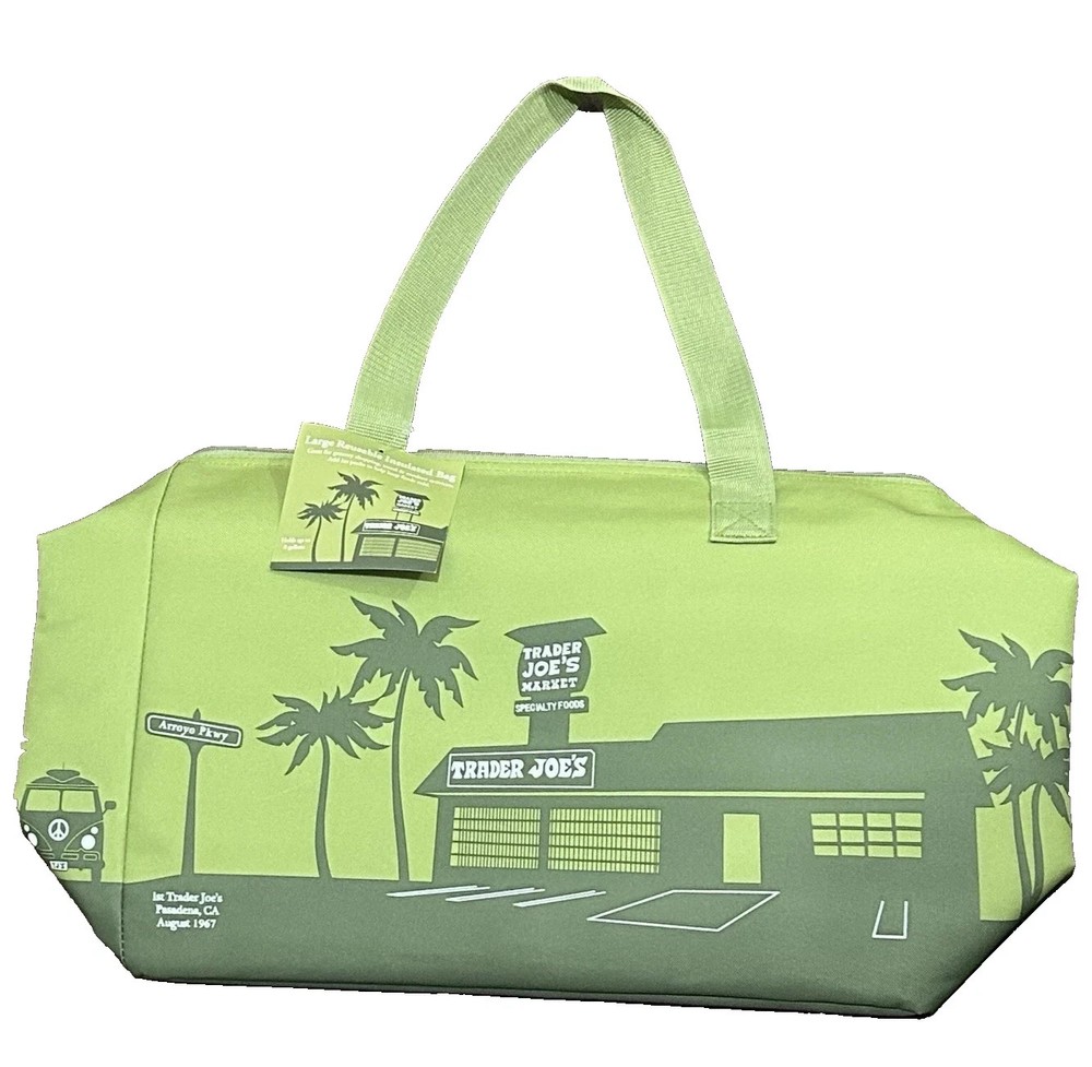 Trader Joe’s Large Insulated Reusable Tote Shopping Bag Olive Green