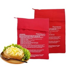 2 Pack Microwave Potato Bag Reusable Baked Pouch Bag, Red One Size,