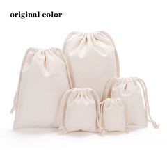 Drawstring Bag Cotton Storage Organizer Tote Portable Handbags Grocery Shopping