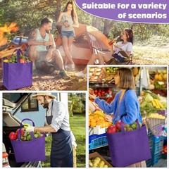 Windyun Reusable Grocery Bags Large Non Woven Shopping Bags with Handles Fold…