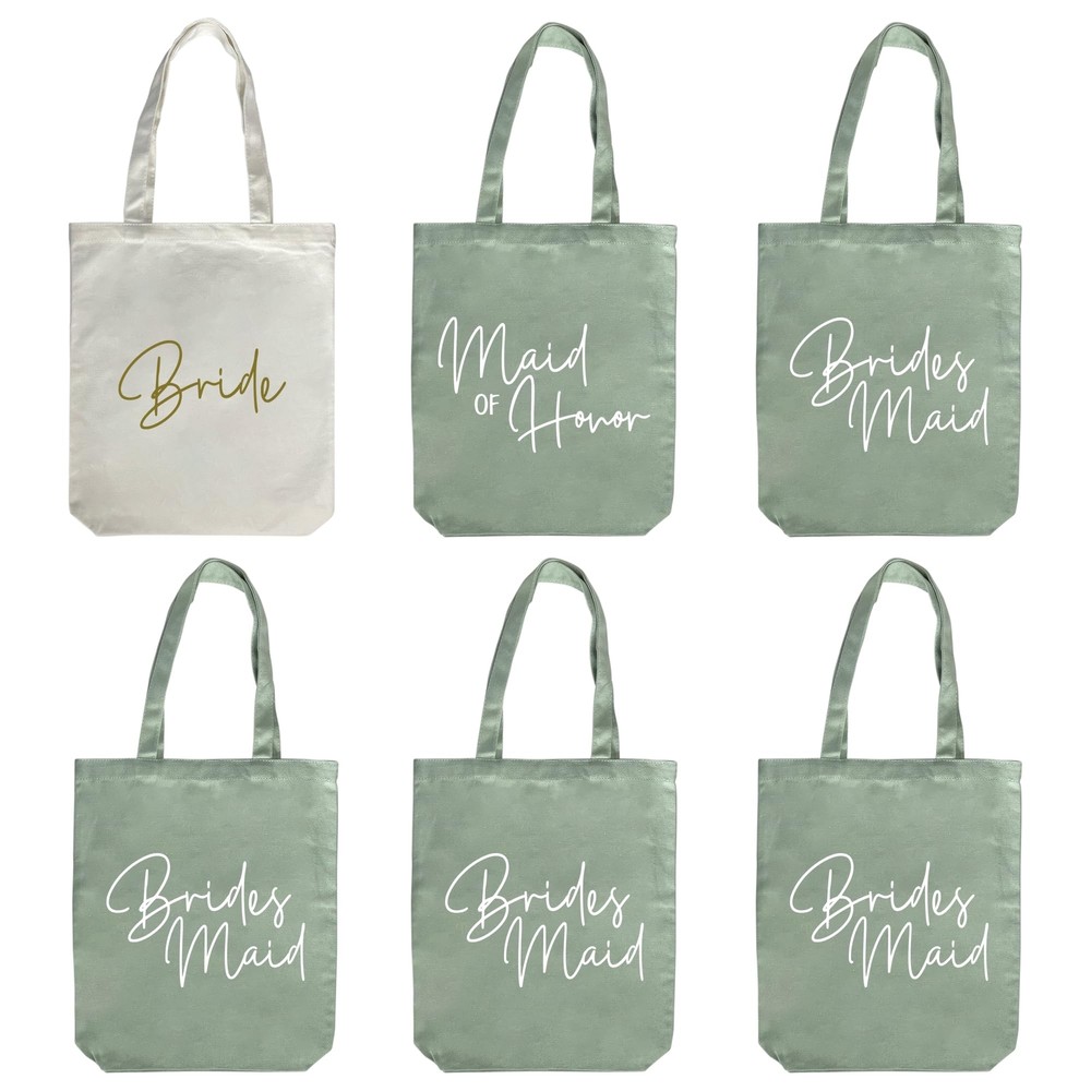 LADY & HOME 6pcs Bachelorette Party Tote BagBride Team Tote Bag Bridesmaid Co…