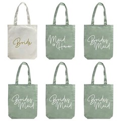 LADY & HOME 6pcs Bachelorette Party Tote BagBride Team Tote Bag Bridesmaid Co…
