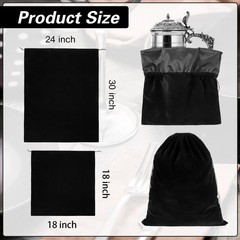 LEIFIDE 2 Pcs Large Size Silver Storage Bags 30″ x 24″, 17.7″ x 17.7″, Black