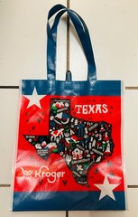 NWOT Kroger Texas Map & Flag Reusable Red Shopping Travel Tote Bag 15 x 13 x 7”