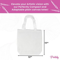 Mini Tote Bags Bulk 12 Pack – DIY Mini Polyester Tote Bags 8″ x 8″ x 1 1/2″ f…