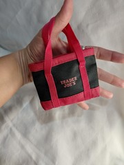 Trader Joe’s Red Micro Tote / Coin Bag Mini Can Be A Keychain