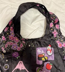 Japan Limited Kuromi Kimono Reusable Bag Mount Fuji 18″ x 18″ Hello Kitty Cafe