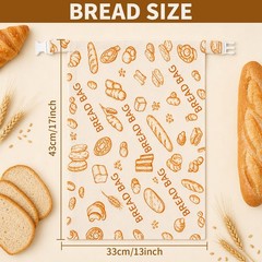 TBWHL 2 Pack Beeswax Bread Bags for Homemade Sourdough, Linen Yellow