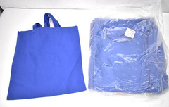 Lot of 12 Q-Tees Q800 Promotional Tote Bags Royal Blue Web Canvas 14″ x 16″