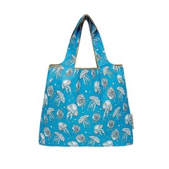 Medium Foldable Tote Nylon Reusable Grocery Bag Set of 2, Jellyfish