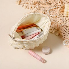 Purbert Makeup Bag, Bubble Cloud Travel Cosmetic Bag Organizer, Off-white