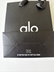 Alo Yoga Black Shopping Gift Bag 10×8 Retail Store Paper Bag Reusable